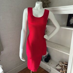 Red Sleeveless Bodycon Dress-NEW